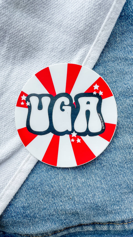 Vinyl Sticker; UGA Retro Circle