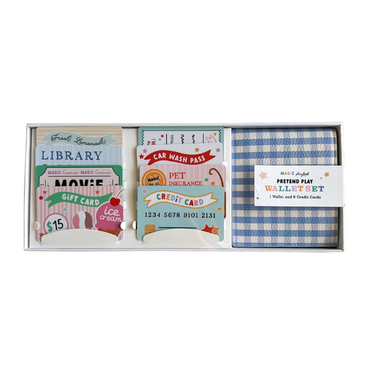 Pretend Play Wallet With 8 Credit Cards (Gingham)