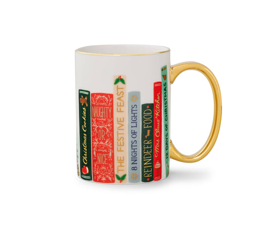 Rifle Paper Co. Porcelain Mug; Festive Book Club