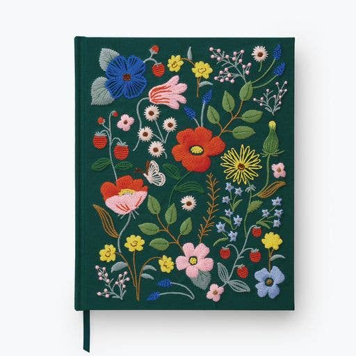 Rifle Paper Co. Embroidered Sketchbook; Strawberry Fields (Green)