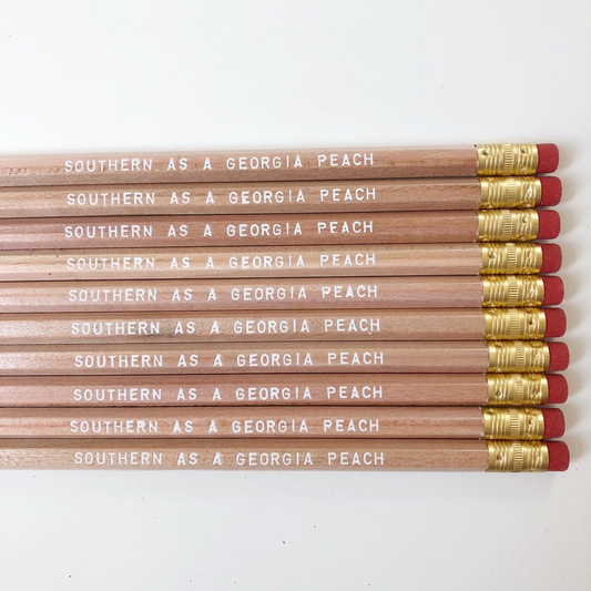 Single Pencils; Southern as a Georgia Peach (Wood Grain)