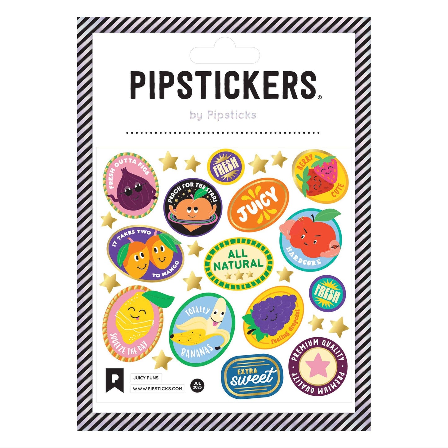 Pipsticks Sticker Sheet; Juicy Puns