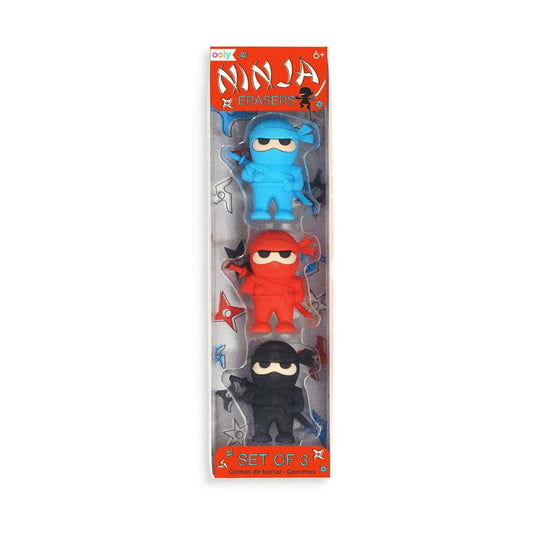 Ooly Eraser Set; Ninjas (Set of 3)