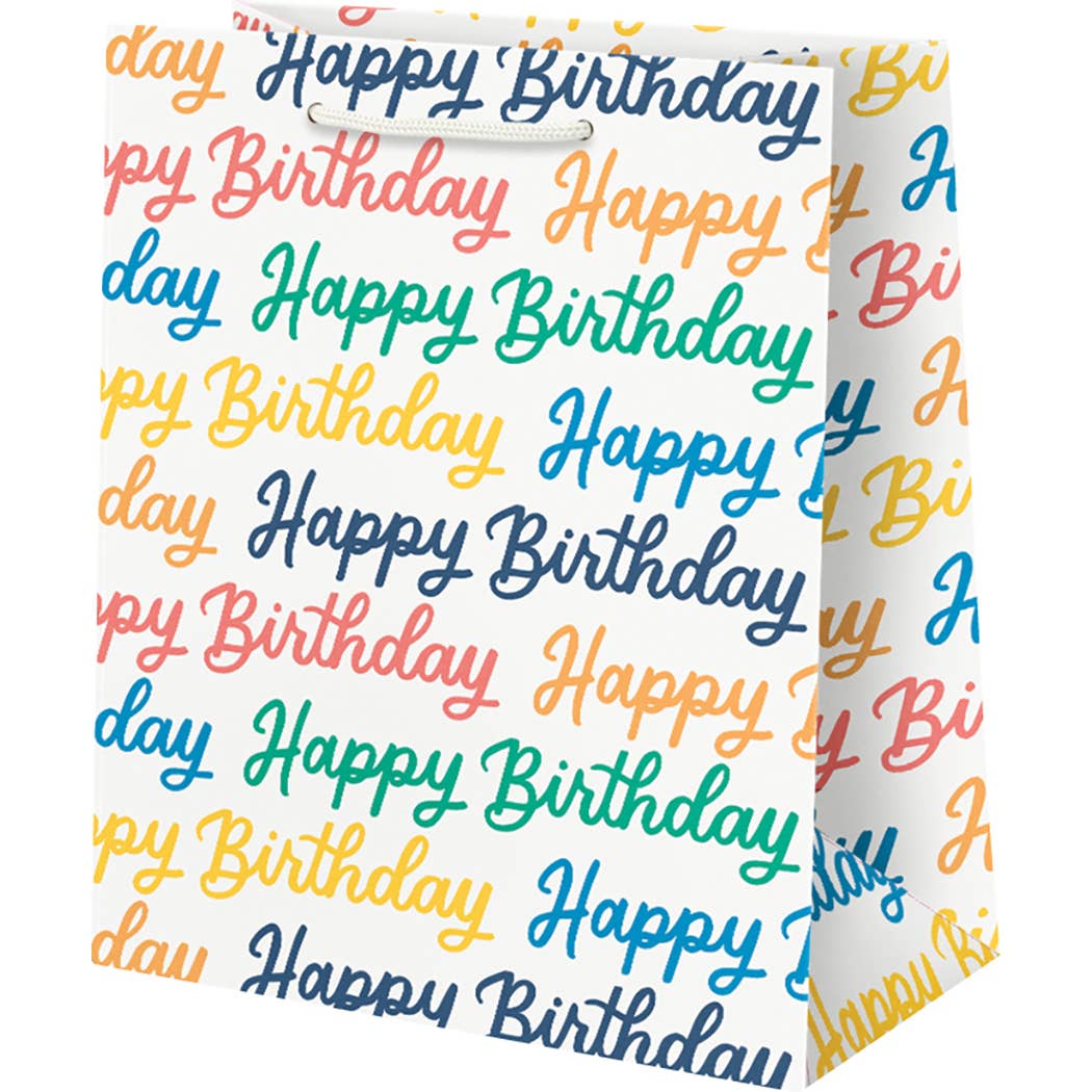 Medium Gift Bag; Happy Birthday Script