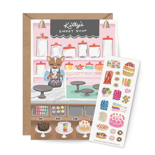 Sticker Scene Card; Sweet Shop