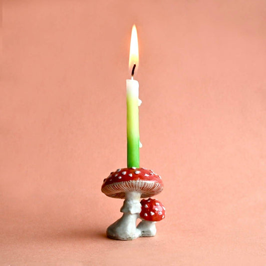 Camp Hollow Cake Topper; Red Mushroom (Hand-Painted Porcelain)