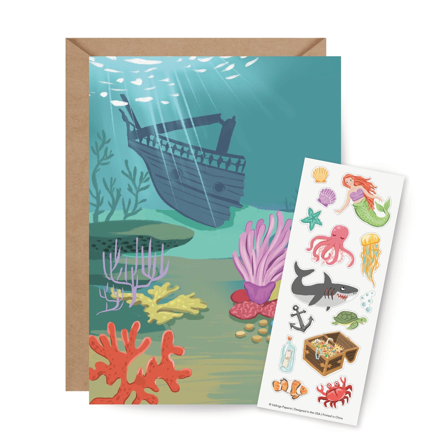 Sticker Scene Card; Under the Sea