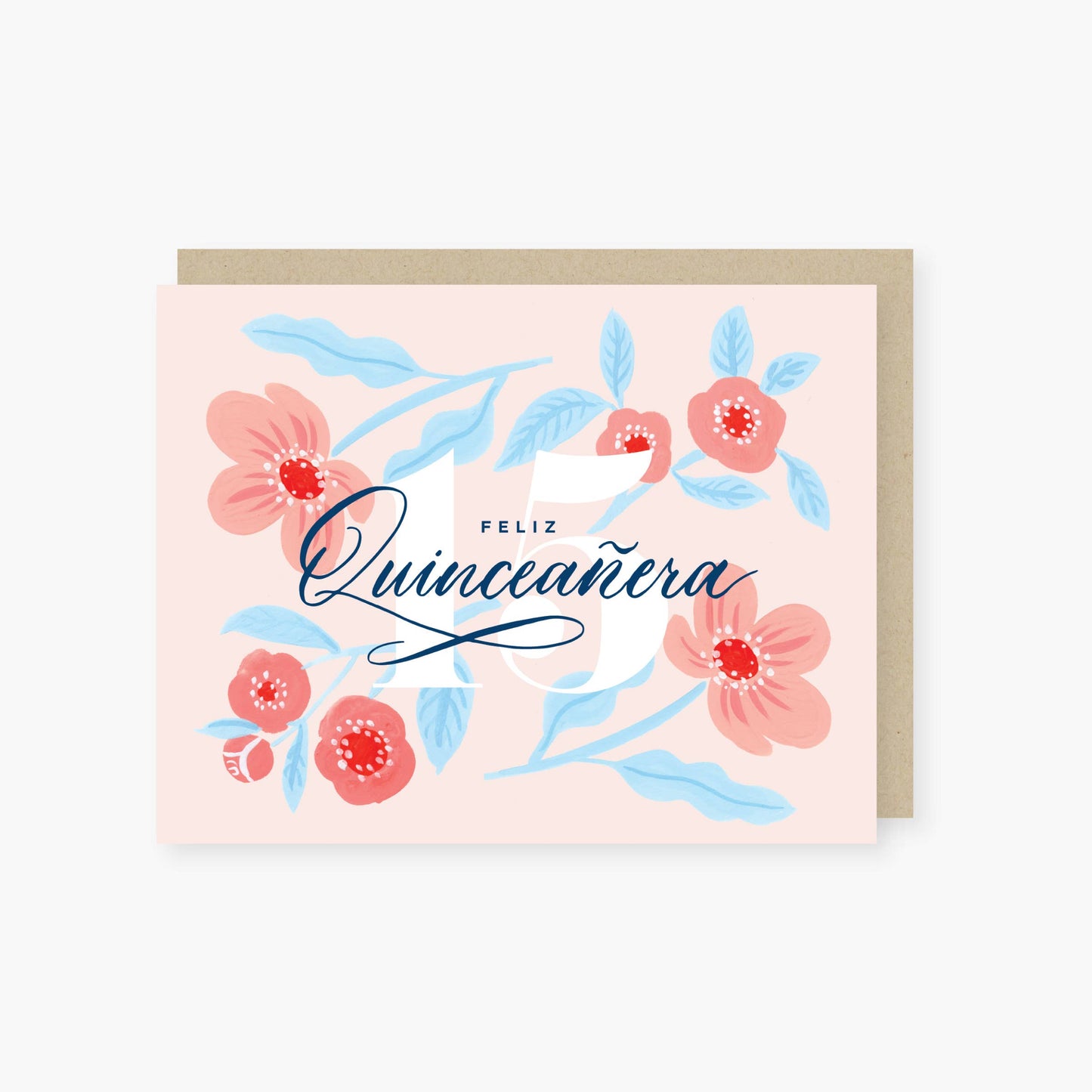 Feliz Quinceañera Card (Pink Floral Design) By 2021 Co.