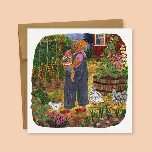 Greeting Card; Vegetable Garden By Phoebe Wahl