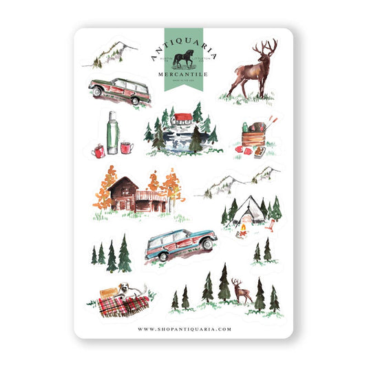 Sticker Sheet; Alpine Lodge By Antiquaria (14 Stickers)