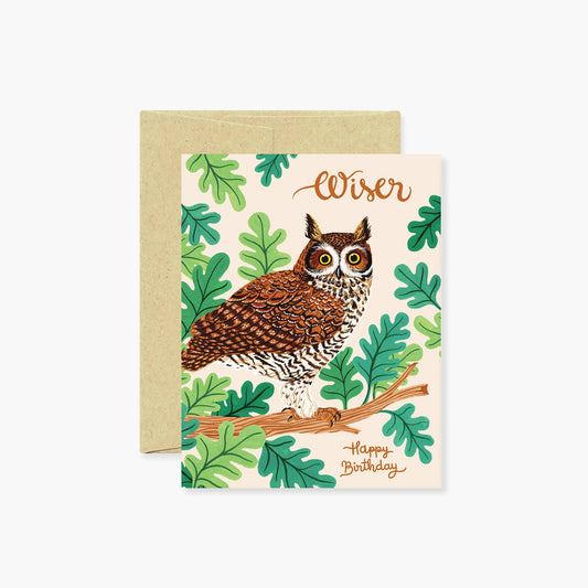 Birthday Card; Wiser Owl By Botanica Paper Co.