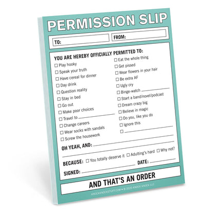 Nifty Notepad; Permission Slip (Green, 50 Sheets)