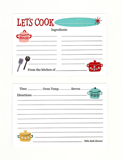 Recipe Cards; Let's Cook (12 Cards)