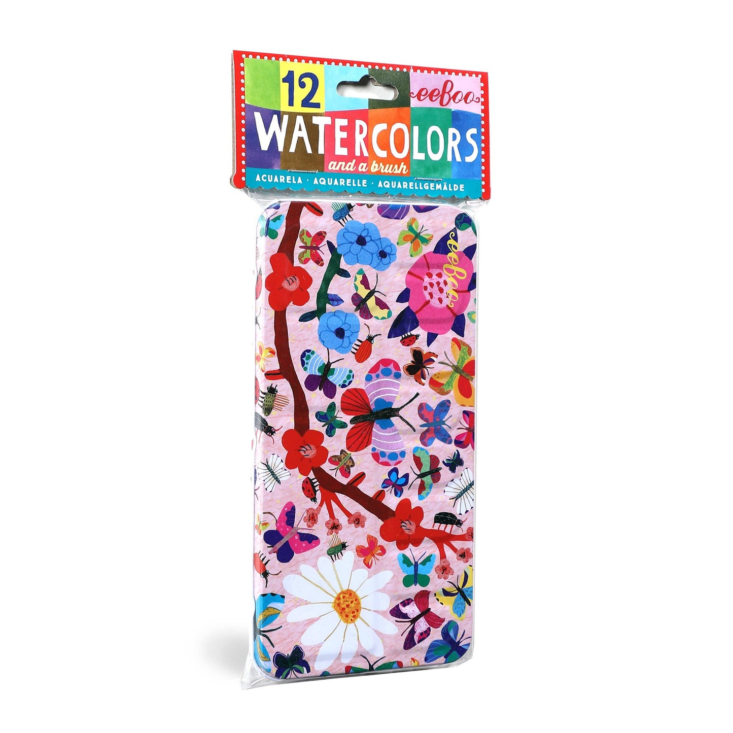 Eeboo Watercolors Tin; 12 Colors, Butterflies