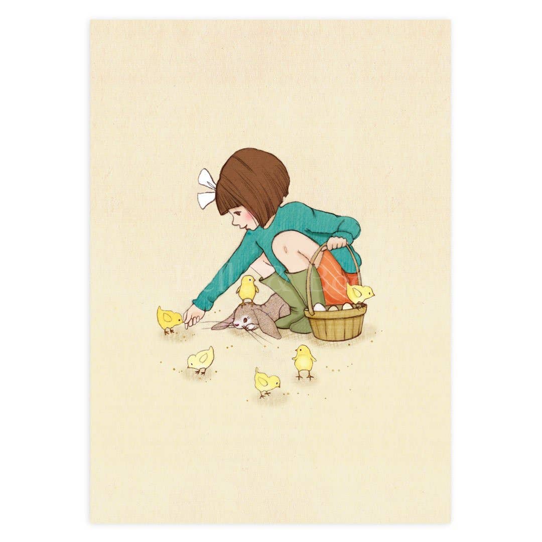 Postcard; Feed The Chicks By Belle & Boo Ltd (Vintage Colors)