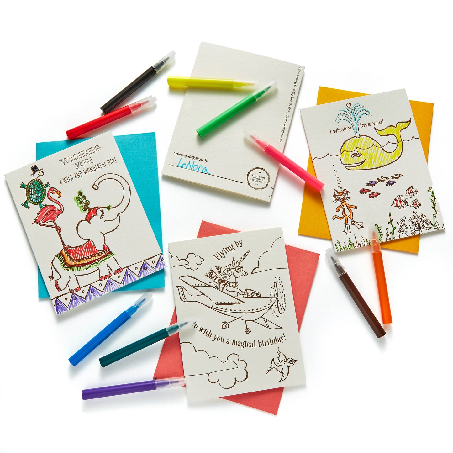 Kid's Coloring Card Kit (Create Your Own Greeting Cards)