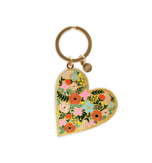 Rifle Paper Co. Enamel Keychain; Floral Heart