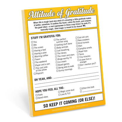 Nifty NotePad; Attitude of Gratitude (Yellow, 50 Sheets)