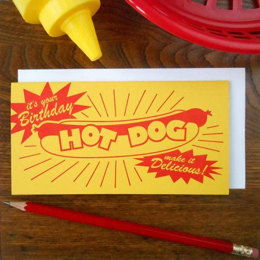 Birthday Card; Hotdog