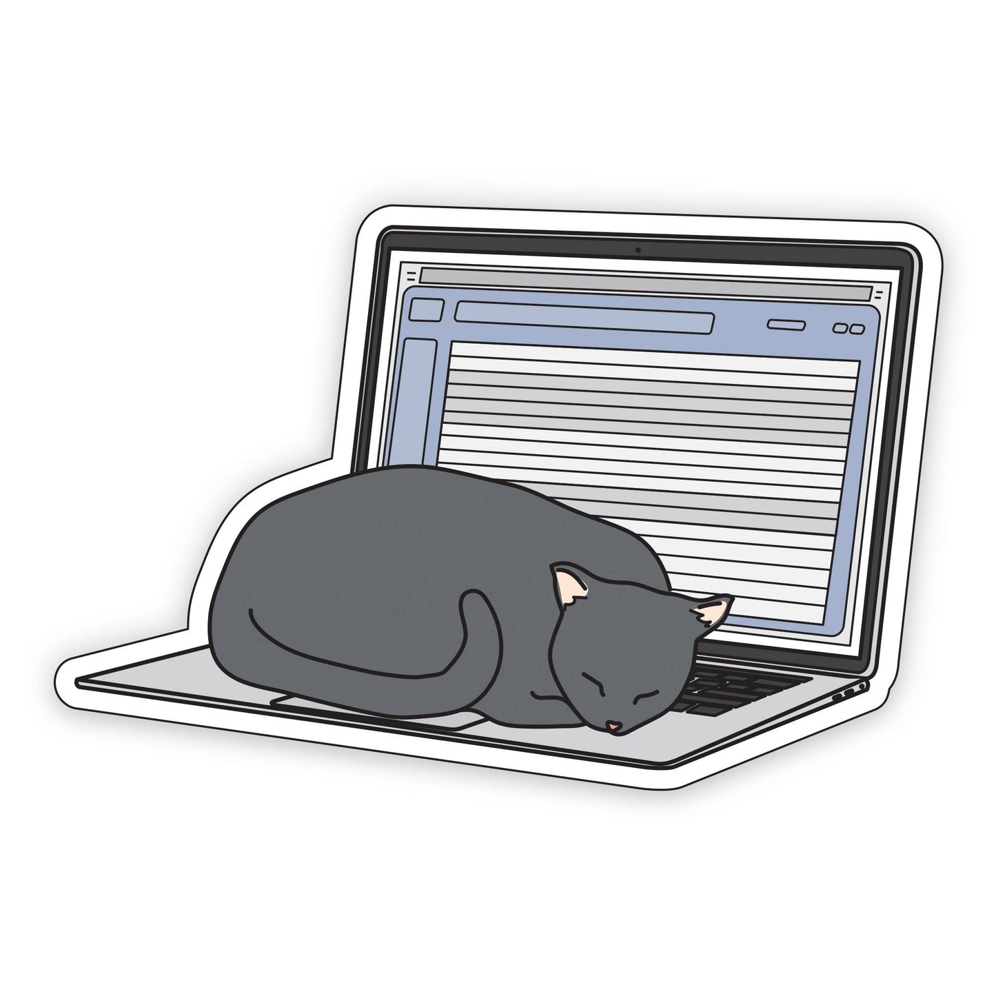 Vinyl Sticker; Laptop Cat