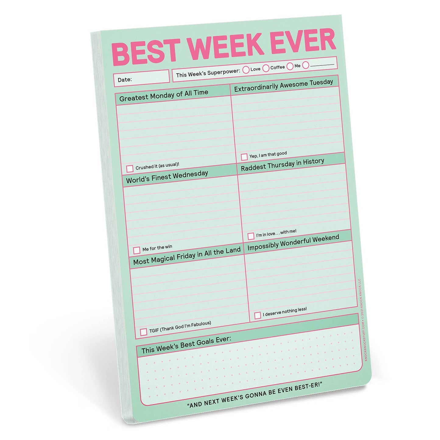 Notepad; Best Week Ever (Pastel Version, 60 Sheets)