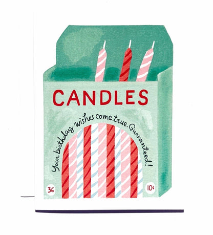 Birthday Card; Vintage Birthday Candles Box
