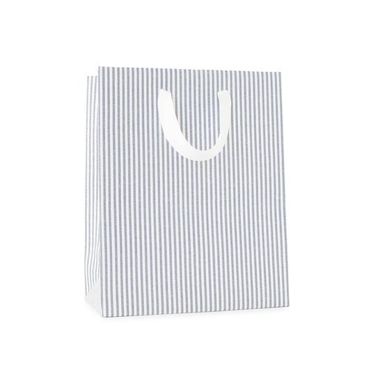 Gift Bag; Blue Ticking Stripe (Medium)