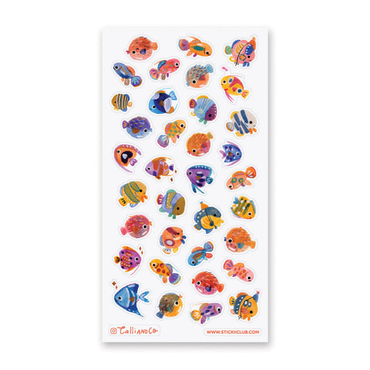 Stickii Sticker Sheet; Tropical Fishes